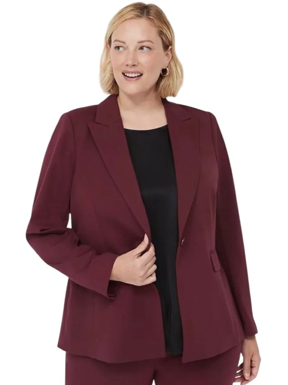 Lane Bryant burgundy red one button suit blazer size 24W NWT